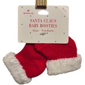 Hallmark Christmas Santa Claus Socks Newborn Baby Booties - NWT